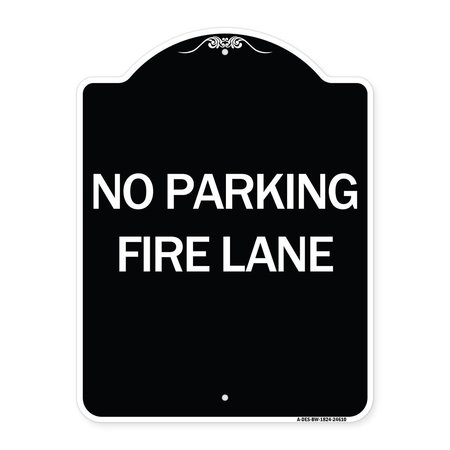 SIGNMISSION Pavement Stencil No Parking Fire Lane Heavy-Gauge Aluminum Sign, 24" x 18", BW-1824-24610 A-DES-BW-1824-24610